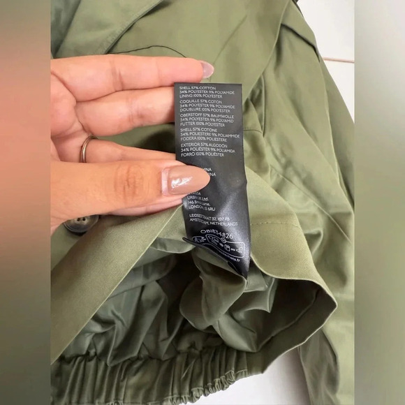 NWOT Free People Looking Glass Cropped Trench Coat in Loden color Small - Picture 9 of 14